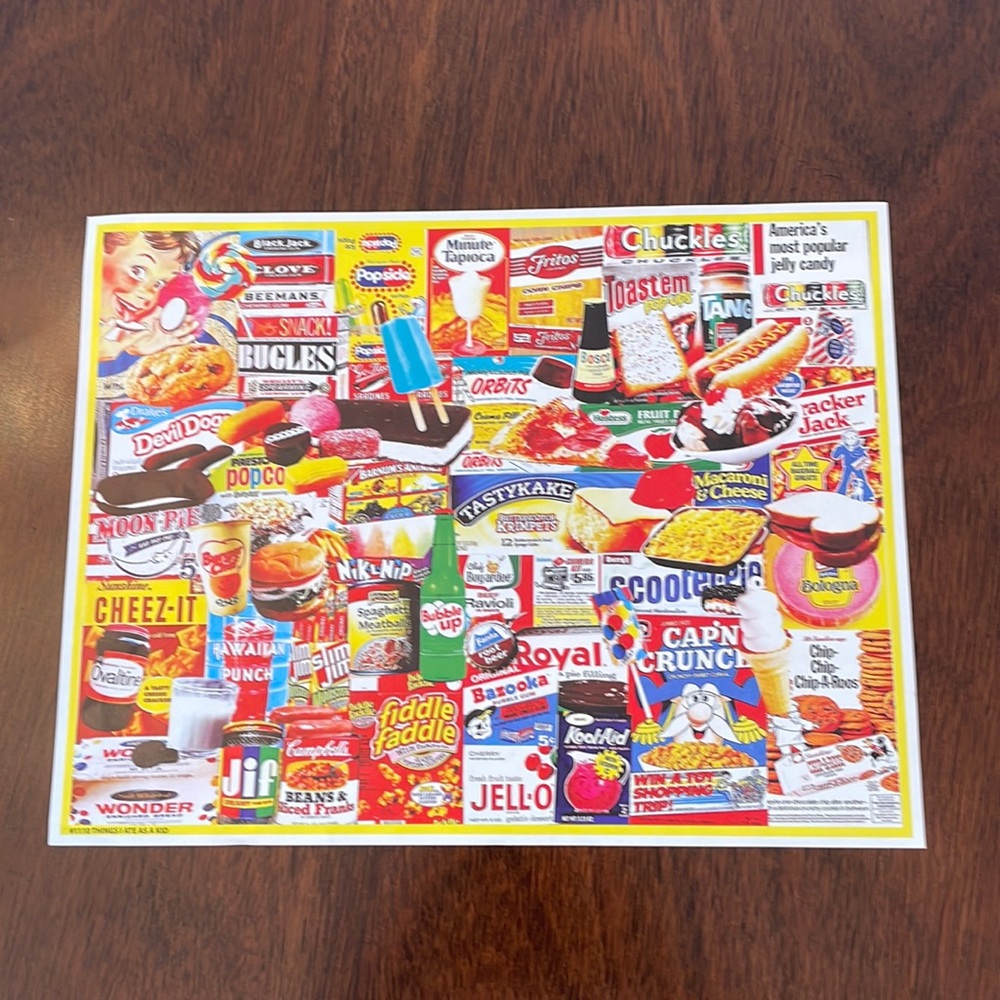 White Mountain 1,000 piece puzzle-things I ate as a kid